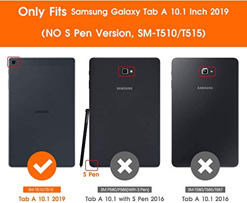 Jajacase Funda Folio Samsung Galaxy Tab A 10.1 2019 SM-T510/T515-Slim Carcasa Cuero PU Silicona y Multiángulo y Soporte Case Cover Protector-Mono Musical