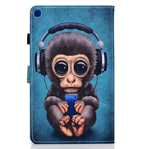 Jajacase Funda Folio Samsung Galaxy Tab A 10.1 2019 SM-T510/T515-Slim Carcasa Cuero PU Silicona y Multiángulo y Soporte Case Cover Protector-Mono Musical