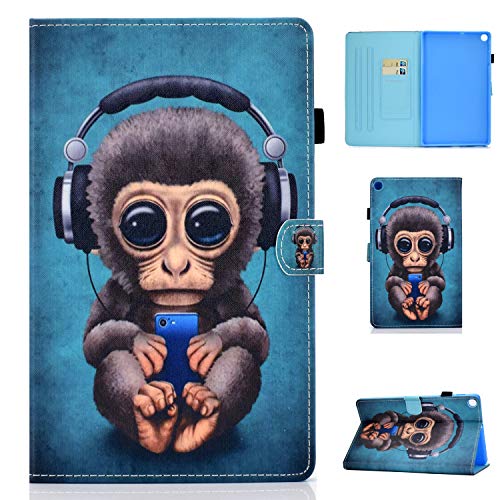 Jajacase Funda Folio Samsung Galaxy Tab A 10.1 2019 SM-T510/T515-Slim Carcasa Cuero PU Silicona y Multiángulo y Soporte Case Cover Protector-Mono Musical