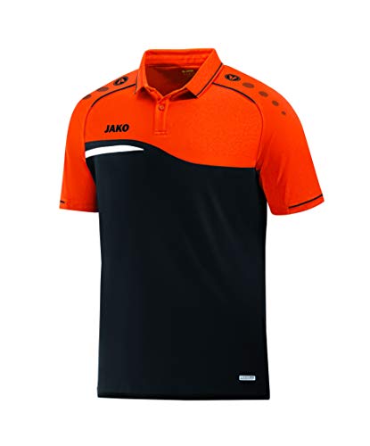 JAKO Polo Competition 2.0 Competition 2.0 para Hombre, Hombre, Polo Competition 2.0, 6318, Negro/Naranja, 4XL