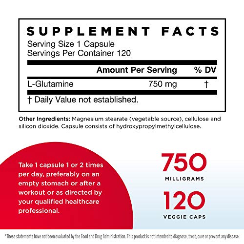 Jarrow Formulas L-Glutamine, 750mg - 120 vcaps - 120 Cápsulas