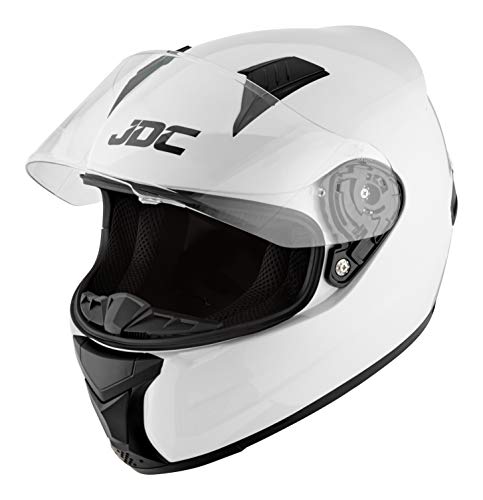 JDC Casco Integral Para Motocicleta Cascosintegrales - PRISM - Blanco - M