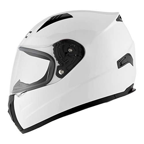 JDC Casco Integral Para Motocicleta Cascosintegrales - PRISM - Blanco - M