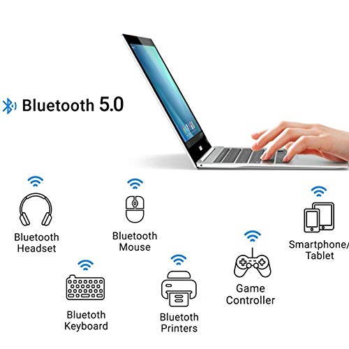 JeoPoom Adaptador de Bluetooth 5.0, USB Dongle Bluetooth Transmisor y Receptor para Portátil, Auriculares, Altavoces, Compatible con Windows 10/8.1/8/7(Negro)