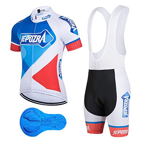 JEPOZRA Traje Ciclismo Hombre Verano Conjunto Bicicleta Ropa mtb Maillot  Bici Manga Corta y Culotte Ciclista con Badana Gel