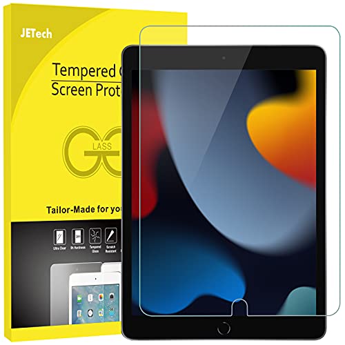 JETech Protector de Pantalla Compatible con iPad 9/8/7 (10,2 Pulgadas, 2021/2020/2019 Modelo, 7ª / 8ª / 9ª Generación), Cristal Vidrio Templado