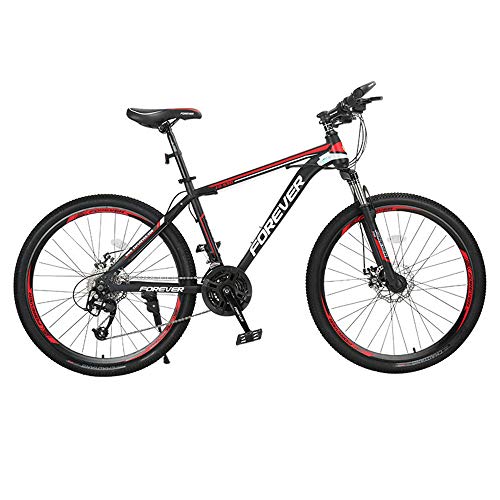 JHKGY Bicicleta De Montaña De 27 Velocidades Y 26 Pulgadas,Bicicletas para Exteriores con Freno De Disco De Suspensión Total,Horquilla De Doble Suspensión con Freno De Disco,para Hombres Mujeres,Rojo