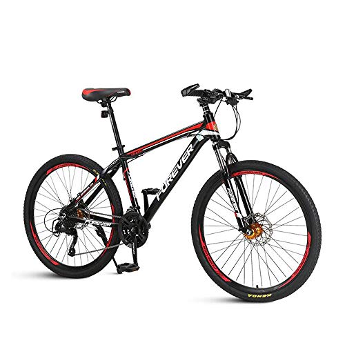 JHKGY Bicicleta De Montaña De 27 Velocidades Y 26 Pulgadas,Bicicletas para Exteriores con Freno De Disco De Suspensión Total,Horquilla De Doble Suspensión con Freno De Disco,para Hombres Mujeres,Rojo