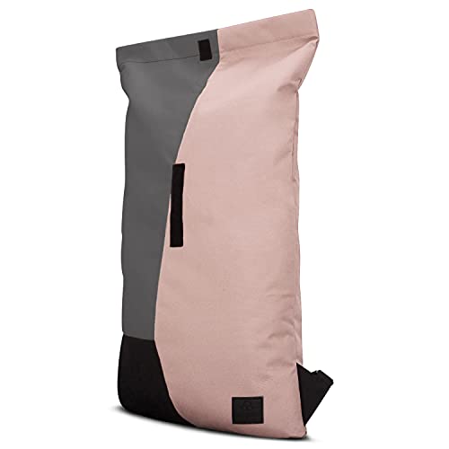 Johnny Urban Mochila con Solapa Rosa-Gris Oskar Bolsa de Hombre y Mujer de Botellas de Plástico Reciclado - Multicolor con Solapa Superior - Bolso de Gimnasio Plegable Resistente al Agua