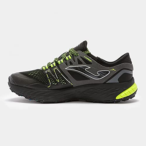 Joma Serie Sierra, Zapatillas para Correr Hombre, Negro-Amarillo Fluor, 43 EU