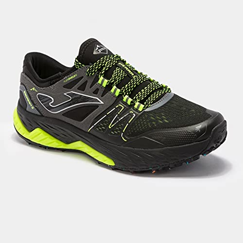 Joma Serie Sierra, Zapatillas para Correr Hombre, Negro-Amarillo Fluor, 43 EU