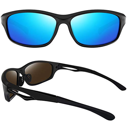 Joopin Gafas de Sol Deportivas Polarizadas para Hombre Mujer con Protección UV 400 Gafas de Ciclismo, Conducción Nocturna, Golf y Deportes al Aire Libre Azul Hielo