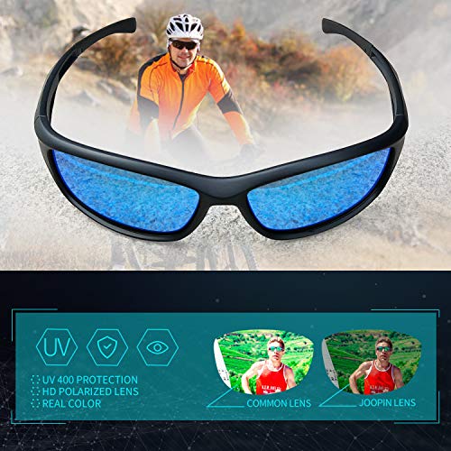 Joopin Gafas de Sol Deportivas Polarizadas para Hombre Mujer con Protección UV 400 Gafas de Ciclismo, Conducción Nocturna, Golf y Deportes al Aire Libre Azul Hielo