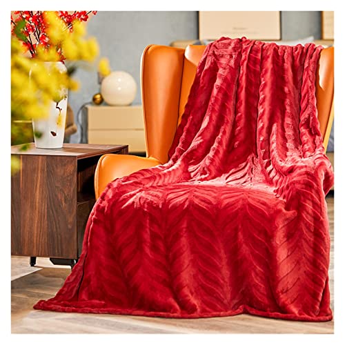 JSJJAEY Manta de Siesta Rojo Azul Estilo navideño Hecho a Mano Punto de Punto Cuadrado Tejido Tejido Tirar Manta Manta Oficina Manta Manta Newyear Regalo (Color : 1, Size : 130x180cm)