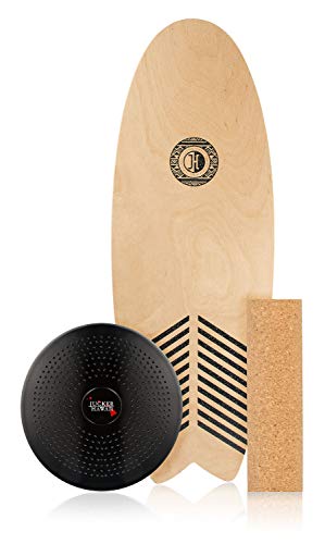 JUCKER HAWAII Homerider Wave - Tabla de equilibrio (incluye rollo de corcho y cojín de equilibrio)