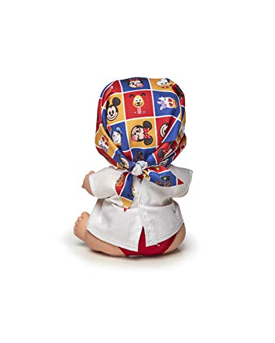 Juegaterapia All Other Muñeco Pañuelo Diseñado por Disney con Estampados de Mickey | Juguete Olor a Vainilla | Baby Pelones Solidarios | 20 x 10 x 20 cm, color ARIAS S.L