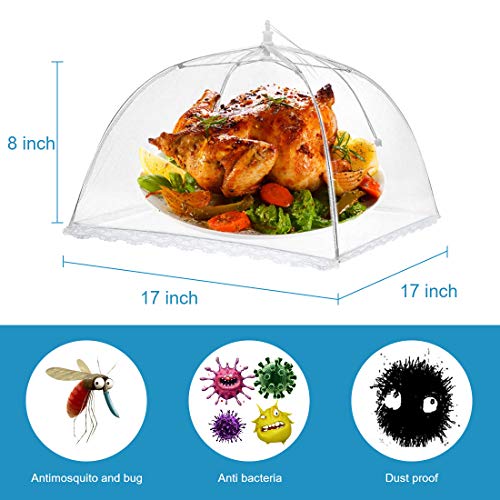 Juego de 6 Cubierta Protectora Alimentos Fresca, Mosquitera comida desplegable cubre platos para Cocina, Barbacoa, Picnics, Fiesta al Aire Libre, multicolor