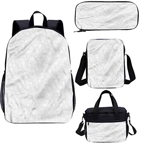 Juego de mochila para adolescentes de 15 pulgadas, grandes y pequeños círculos, juego de bolsas escolares para trabajo, escuela, viajes, picnic