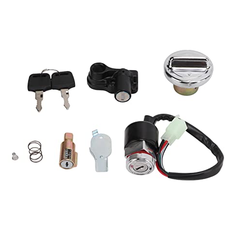 Juego de Tapa de Combustible para Interruptor de Encendido, Kit de Cubierta de Gas para Interruptor de Encendido, Bloqueo de Casco, Reemplazo de 2 Llaves para Dax Skyteam 50 Cc 125 Cc