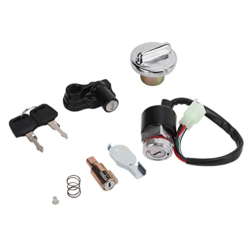 Juego de Tapa de Combustible para Interruptor de Encendido, Kit de Cubierta de Gas para Interruptor de Encendido, Bloqueo de Casco, Reemplazo de 2 Llaves para Dax Skyteam 50 Cc 125 Cc