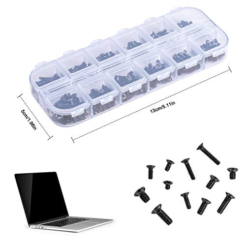 Juego de Tornillos 240 Piezas Tornillo de Ordenador M2 M2.5 M3 Tornillos de Cabeza Plana Conjunto Tornillos para Ordenador Portátil para Computadora Disco Duro SSD Reparar gafas