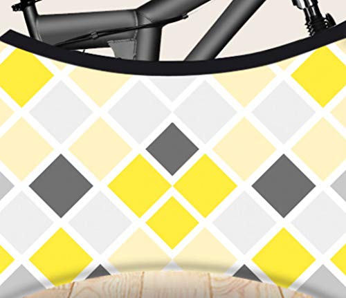 KaiXINSun Cubiertas De Bicicleta De Rompecabezas Geométrico Amarillo Gris, Cubierta Interior De Bicicletas Cubierta De Polvo Resistente De Protección Anti UV De Montaña Y Bicicleta De Carretera