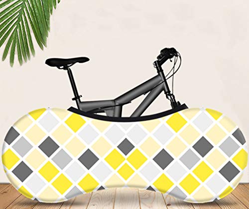 KaiXINSun Cubiertas De Bicicleta De Rompecabezas Geométrico Amarillo Gris, Cubierta Interior De Bicicletas Cubierta De Polvo Resistente De Protección Anti UV De Montaña Y Bicicleta De Carretera