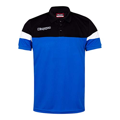 Kappa Salto Polo de Manga Corta, Hombre, Azul/Negro/Blanco, 2XL