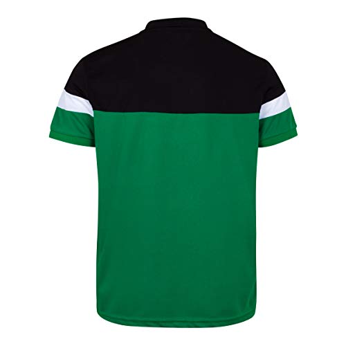 Kappa Salto Polo de Manga Corta, Hombre, Verde/Negro/Blanco, 4XL