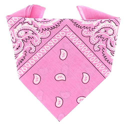 ...KARL LOVEN - Bandana 100% algodón - Paisley Rosa - Pañuelo para el cuello, cabeza bufanda para hombre, mujer y niño muñeca Pulsera motociclista Deportiva