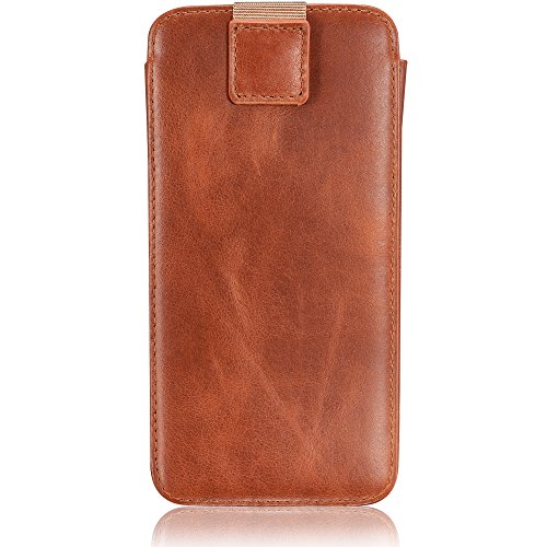 KAVAJ Funda Compatible con Apple iPhone SE (2020), 8, 7, 6S, 6 4.7" Cuero - Miami - Marrón coñac Carcasa Case Bumper con Compartimento para Tarjetas