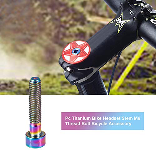 Keenso Tornillos de Bicicleta, Tornillos Rosca Universal de Titanio M6 30/35/40/50 Accesorio de Bici(M6x40-Vistoso)