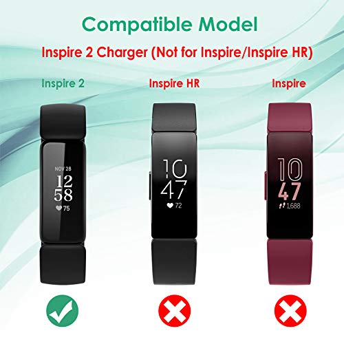 KIMILAR 2 Pcs Cargador Compatible con Fitbit Inspire 2 Charger Cable (NO para Inspire/Inspire HR), (100cm/3,3ft) USB Reemplazo Muelle de Carga Cable de Carga para Inspire 2 Fitness Tracker