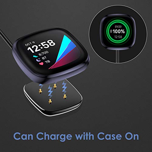 KIMILAR Cargador Compatible con Fitbit Versa 3 / Sense Charger Cable, (NO para Versa/Versa 2 / Versa Lite) Reemplazo Muelle de Carga Cable de Carga Compatible con Fitbit Sense/Versa 3 Smartwatch