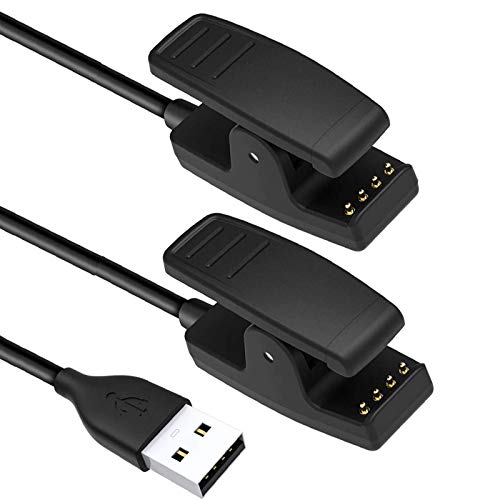 KIMILAR Cargador Compatible con Garmin Lily/Garmin Forerunner 35 735XT 235 645 230 630, Vivomove HR, (2 Pack) Cable de Carga USB Repuesto Compatible con Lily Classic/Approach G10 S20 Smartwatch