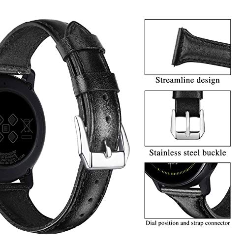 KIMILAR Pulseras Compatible con Samsung Galaxy Watch 42mm/Active/Active 2/Galaxy watch4/4 Classic 40mm 44mm 42mm 46mm Correa Cuero, Reemplazo de Banda de la Muñeca Compatible con Garmin Vivoactive 3