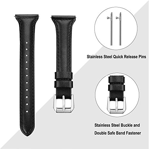 KIMILAR Pulseras Compatible con Samsung Galaxy Watch 42mm/Active/Active 2/Galaxy watch4/4 Classic 40mm 44mm 42mm 46mm Correa Cuero, Reemplazo de Banda de la Muñeca Compatible con Garmin Vivoactive 3