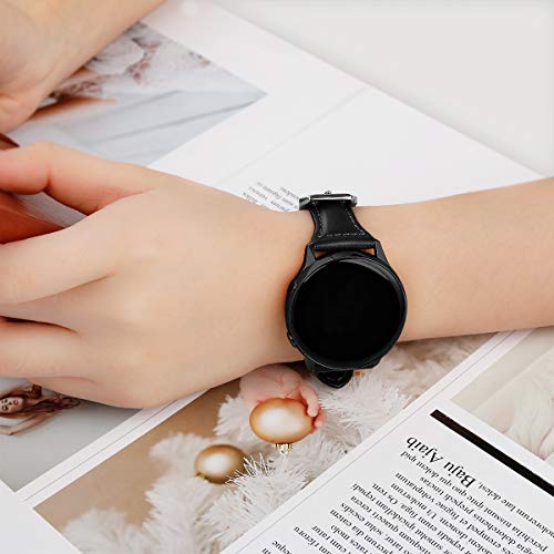 KIMILAR Pulseras Compatible con Samsung Galaxy Watch 42mm/Active/Active 2/Galaxy watch4/4 Classic 40mm 44mm 42mm 46mm Correa Cuero, Reemplazo de Banda de la Muñeca Compatible con Garmin Vivoactive 3