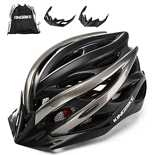 KING BIKE Casco de Bicicleta con Luz LED para Hombres Damas Casco En Los Cascos Artículos Deportivos Cascos de Bicicleta Ltd Racing Bike Mountain Shell MTB M/L(54-59CM)