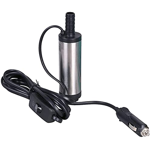 Kingkindsun - Bomba sumergible de 12 V, 38 mm, para agua, aceite, diésel, bomba de transferencia de combustible para coche, cable de 3 m con toma de mechero para coche todocamino