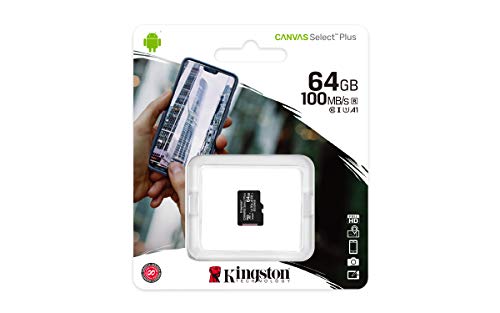 Kingston Canvas Select Plus Tarjeta MicroSD, SDCS2/64GBSP Class 10, 64 GB