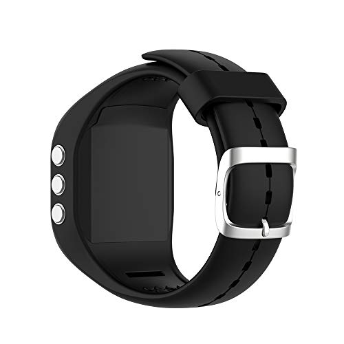 KINOEHOO Correas para relojes Compatible con Polar A300 Pulseras de repuesto.Correas para relojesde siliCompatible cona.(negro)