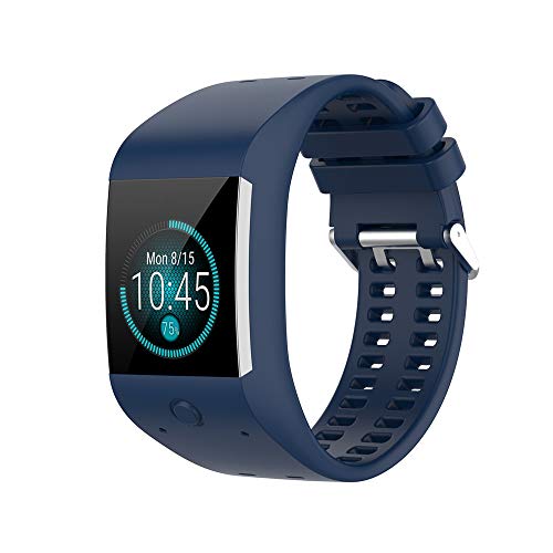 KINOEHOO Correas para relojes Compatible con Polar M600 Pulseras de repuesto.Correas para relojesde siliCompatible cona.(Azul oscuro)