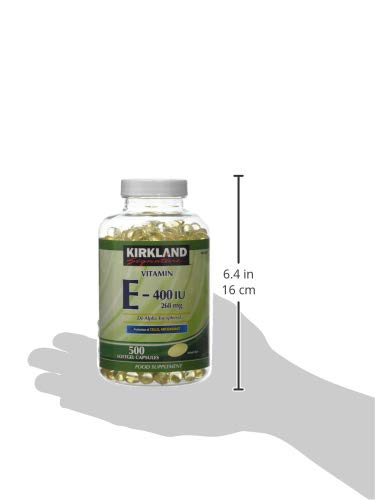 Kirkland Vitamina E-400 IU de dl- alfa tocoferol 268 mg 500 Cápsulas Softgel