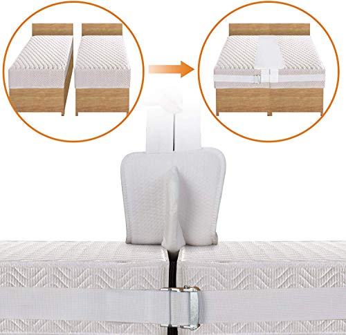 Kit convertidor de puente de cama individual a King – Relleno de puente de colchón para camas individuales – Conector de cama doble King Maker