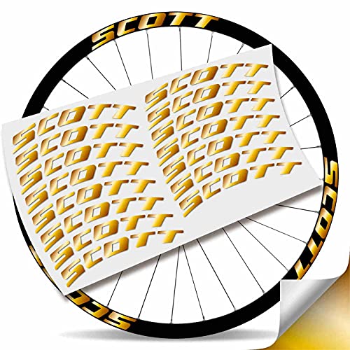 Kit Pegatinas Pegatinas Stickers LLANTA Scott 29" BTT MTB (Oro Metalico)