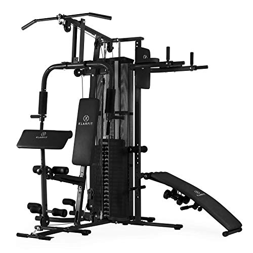 Klarfit Ultimate Gym - Máquina multifunción musculación, Multiestación musculacion, Máquina de musculación, Hombros, Espalda, Brazos, isquiotibiales y glúteos, Acolchada, 5000, Negro