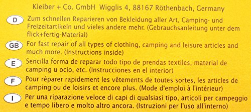 Kleiber 145 cm² Flick Plus Fertig-Cinta autoadhesiva de reparación de nailon, color negro