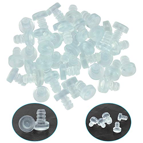 KLYNGTSK 40 PCS Topes Transparente para Muebles con Tallo Topes de Mesa de Vidrio Topes para Puertas Amortiguación de Ruido para Cajones, Puertas, Mesas de Vidrio para Agujero de 3/16 Pulgadas