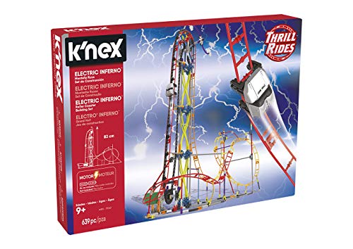 K'nex Cars Thrill Rides. Montaña Rusa Electric Inferno. Juego de Construcción con Motor.639 Piezas. A Partir de 9 años. (Ref. 41213) (Fábrica de Juguetes